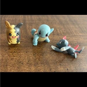 Lot of 3 Squirtle, Sneasel, & Morpeko Toy Mini Figure Pokemon 2018/2021 WCT Cl